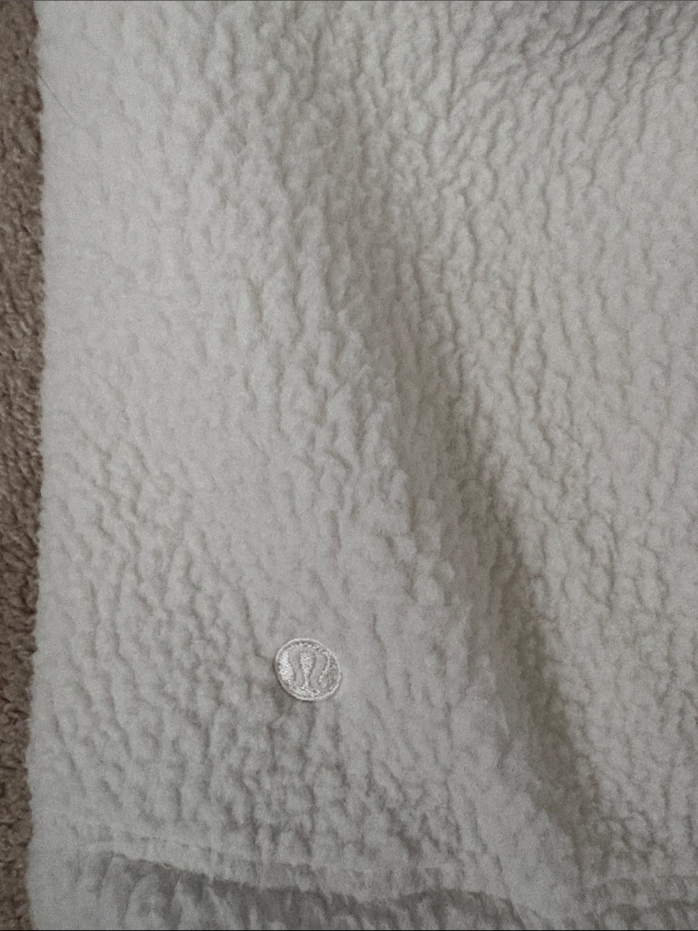 lululemon athletica White and Light Gray Hooded Sherpa Pullover - Picture 3 of 5